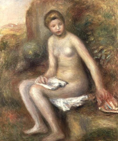 Fürdő a sziklán alkotó: Pierre Auguste Renoir