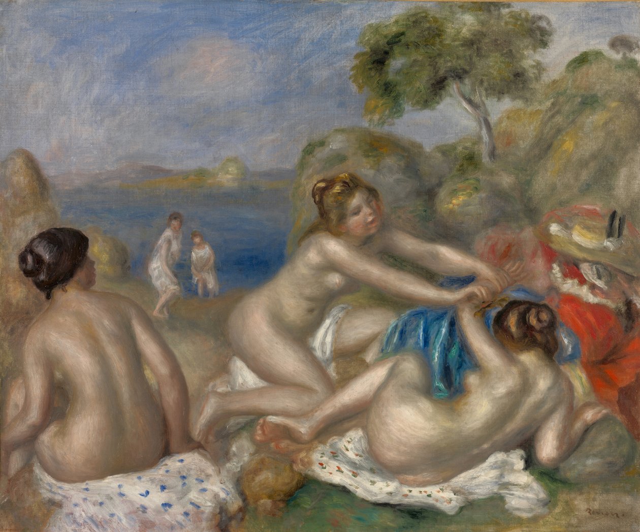 Rákkal játszó fürdőzők, 1897 körül (olaj, szövet) alkotó: Pierre Auguste Renoir
