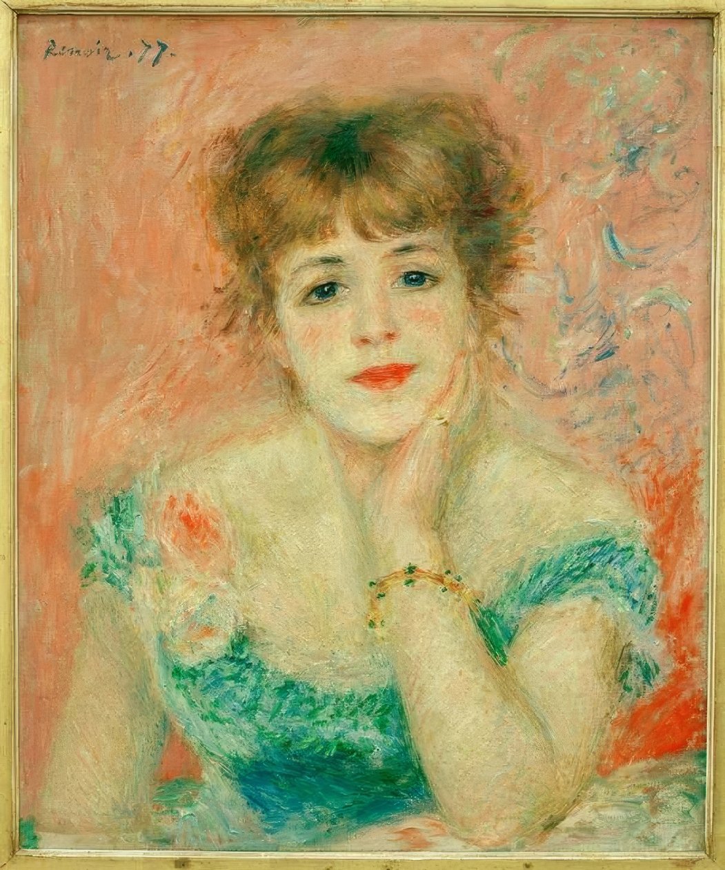 Jeanne Samary színésznő portréja alkotó: Pierre Auguste Renoir