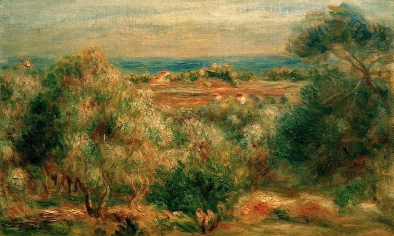 Kilátás Haut-Cagnes-ból a tengerre alkotó: Pierre Auguste Renoir