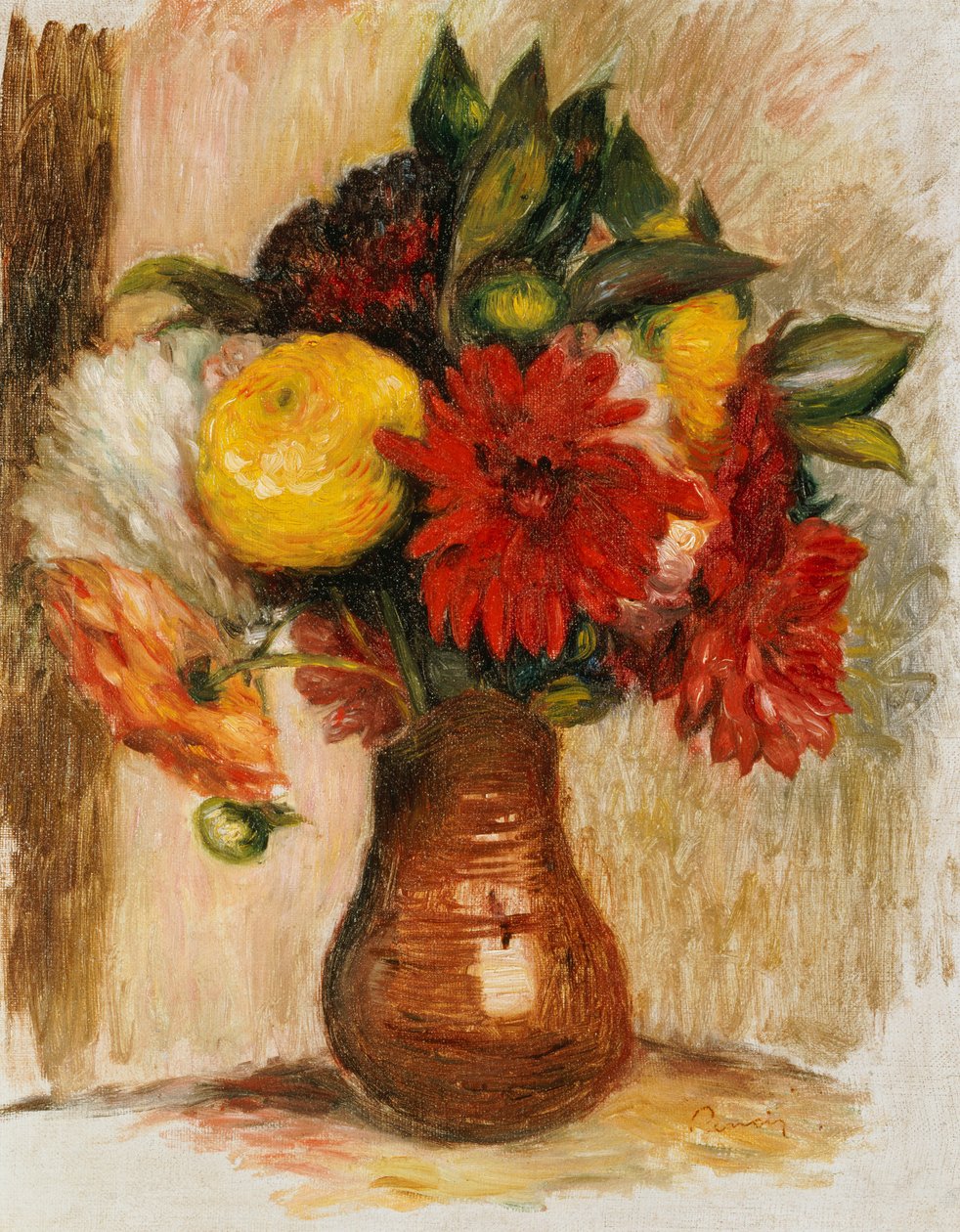 Virágcsokor egy kőkancsóban alkotó: Pierre Auguste Renoir
