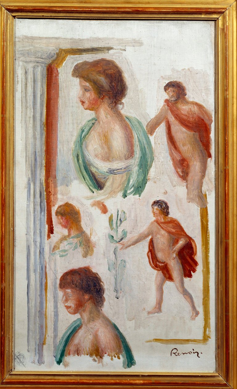 Pierre Auguste Renoir, az Antik tragédia akvarelljének szereplői alkotó: Pierre Auguste Renoir