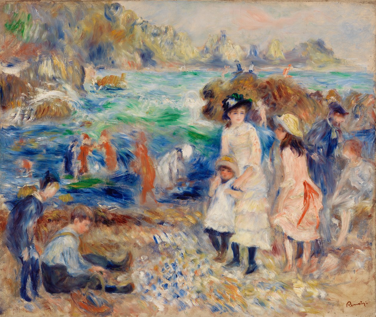 Gyermekek a tengerparton, Guernsey alkotó: Pierre Auguste Renoir