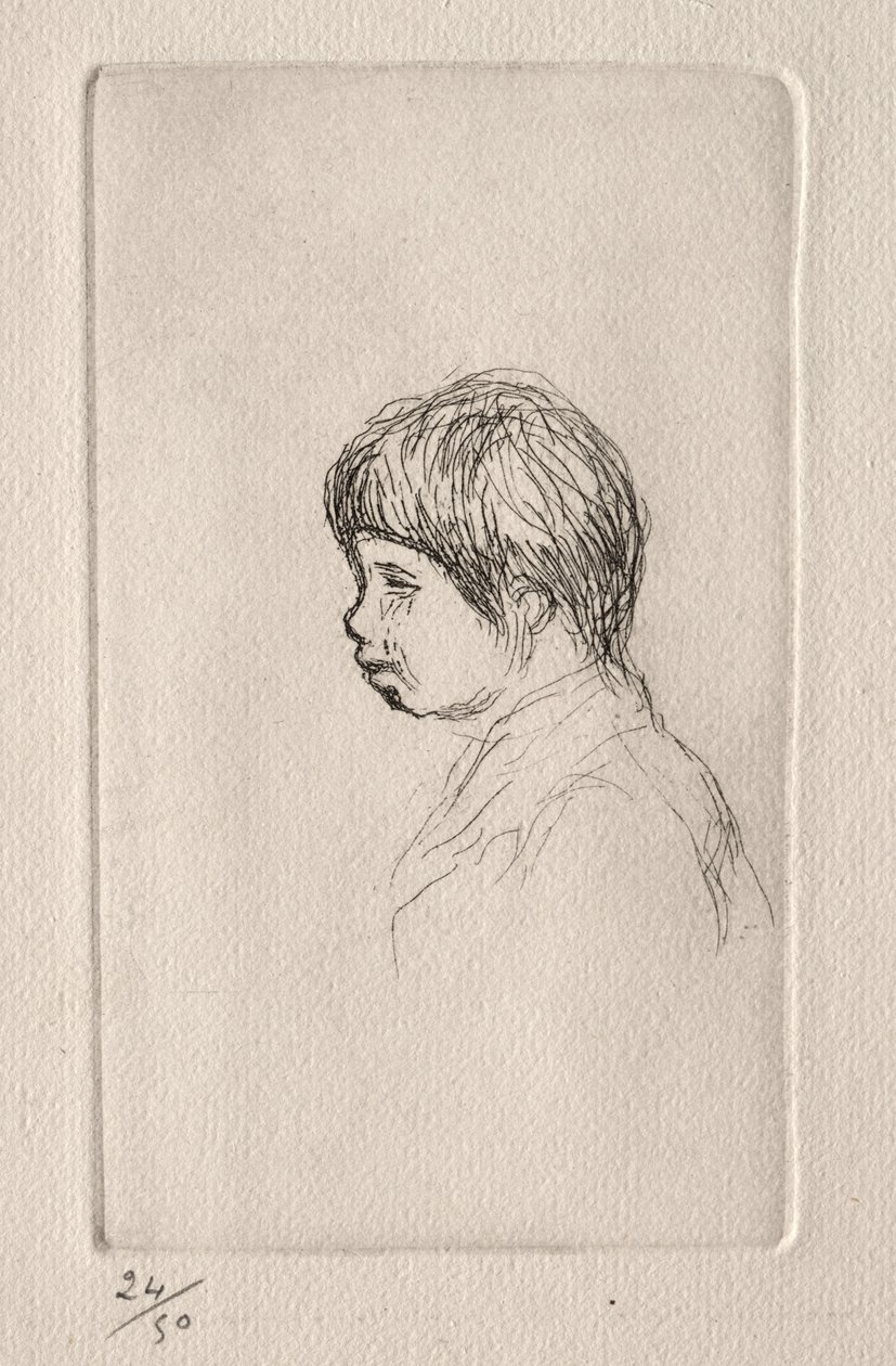 Claude Renoir, a művész fia a profilban alkotó: Pierre Auguste Renoir