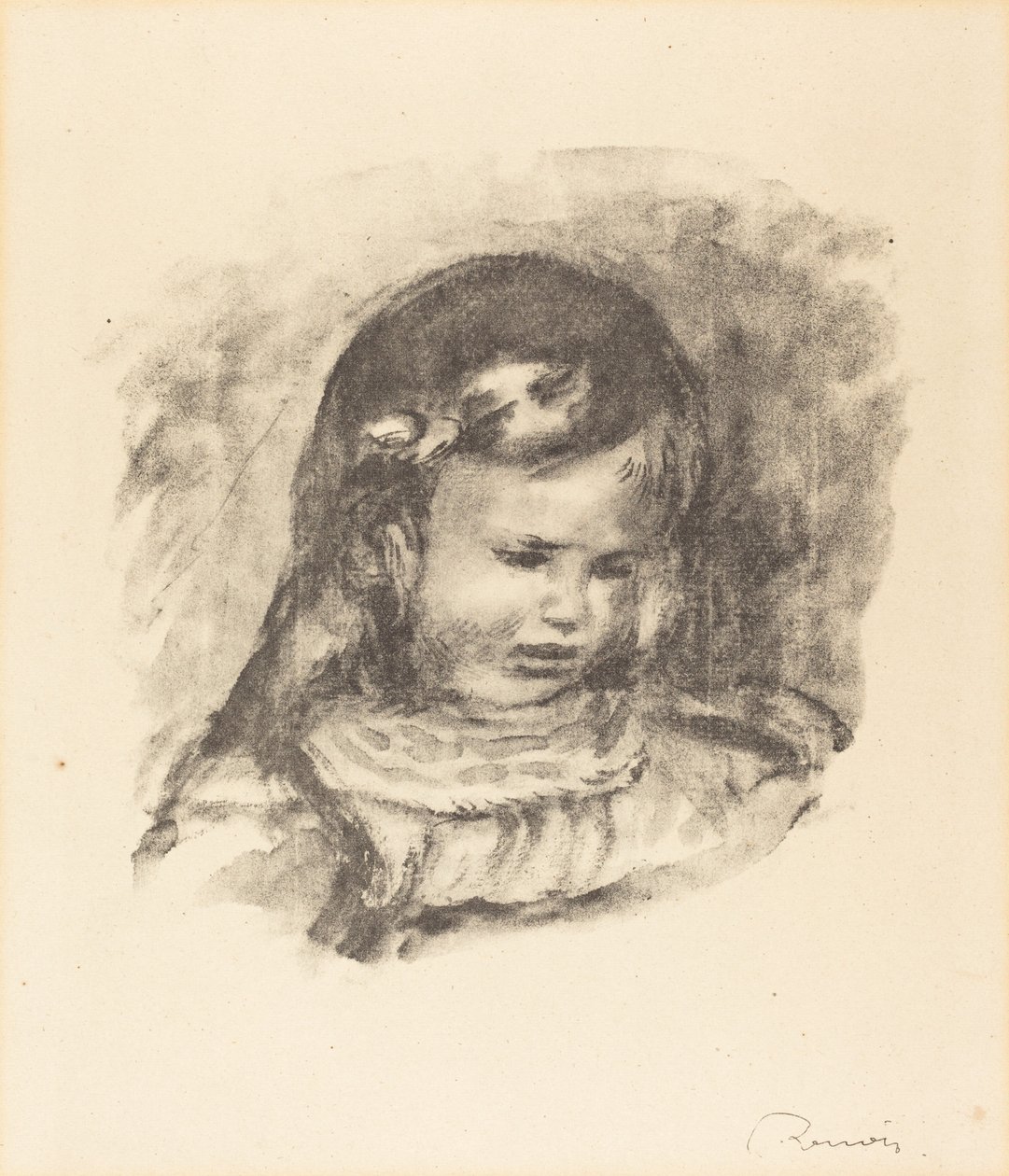 Claude Renoir, lehajtott fejjel, 1900-as évek. alkotó: Pierre Auguste Renoir