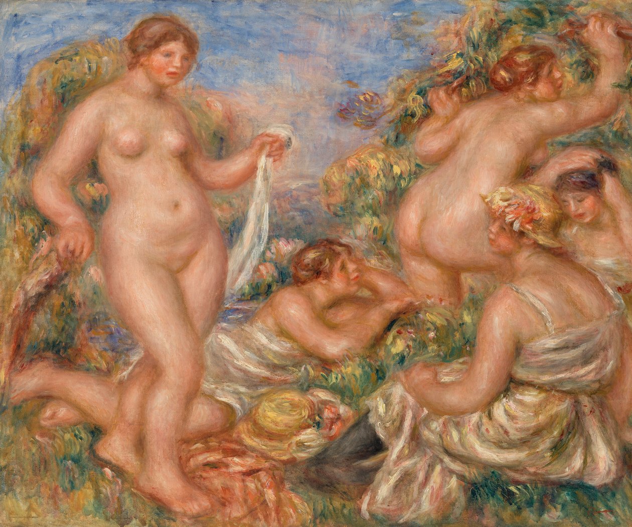 Összetétel, Öt fürdőző alkotó: Pierre Auguste Renoir