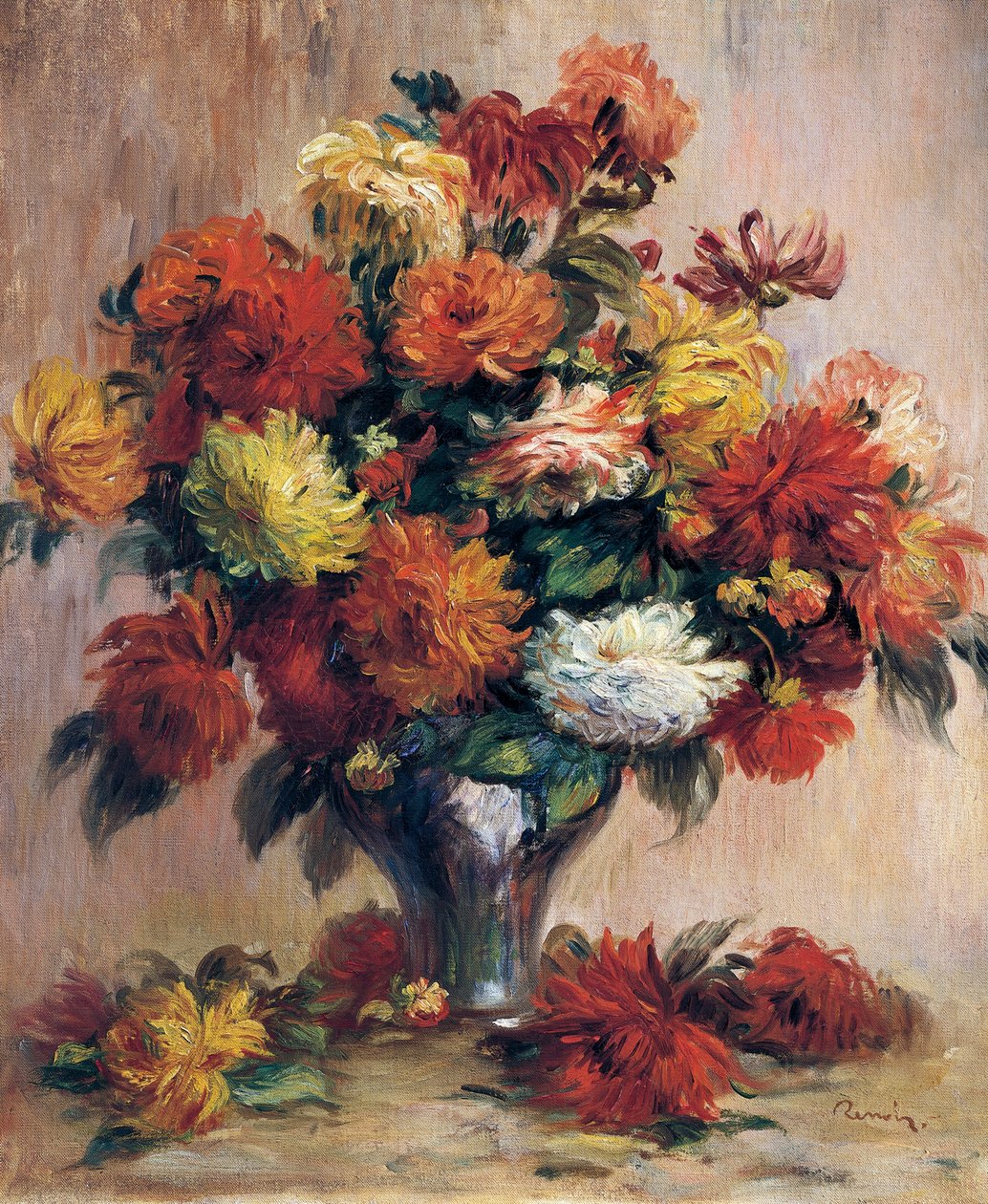 Dáliák, Pierre-Auguste Renoir, olaj, vászon alkotó: Pierre Auguste Renoir