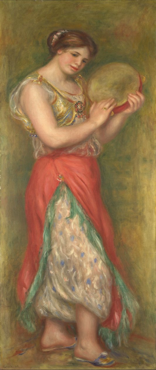 Táncoló lány tamburával alkotó: Pierre Auguste Renoir