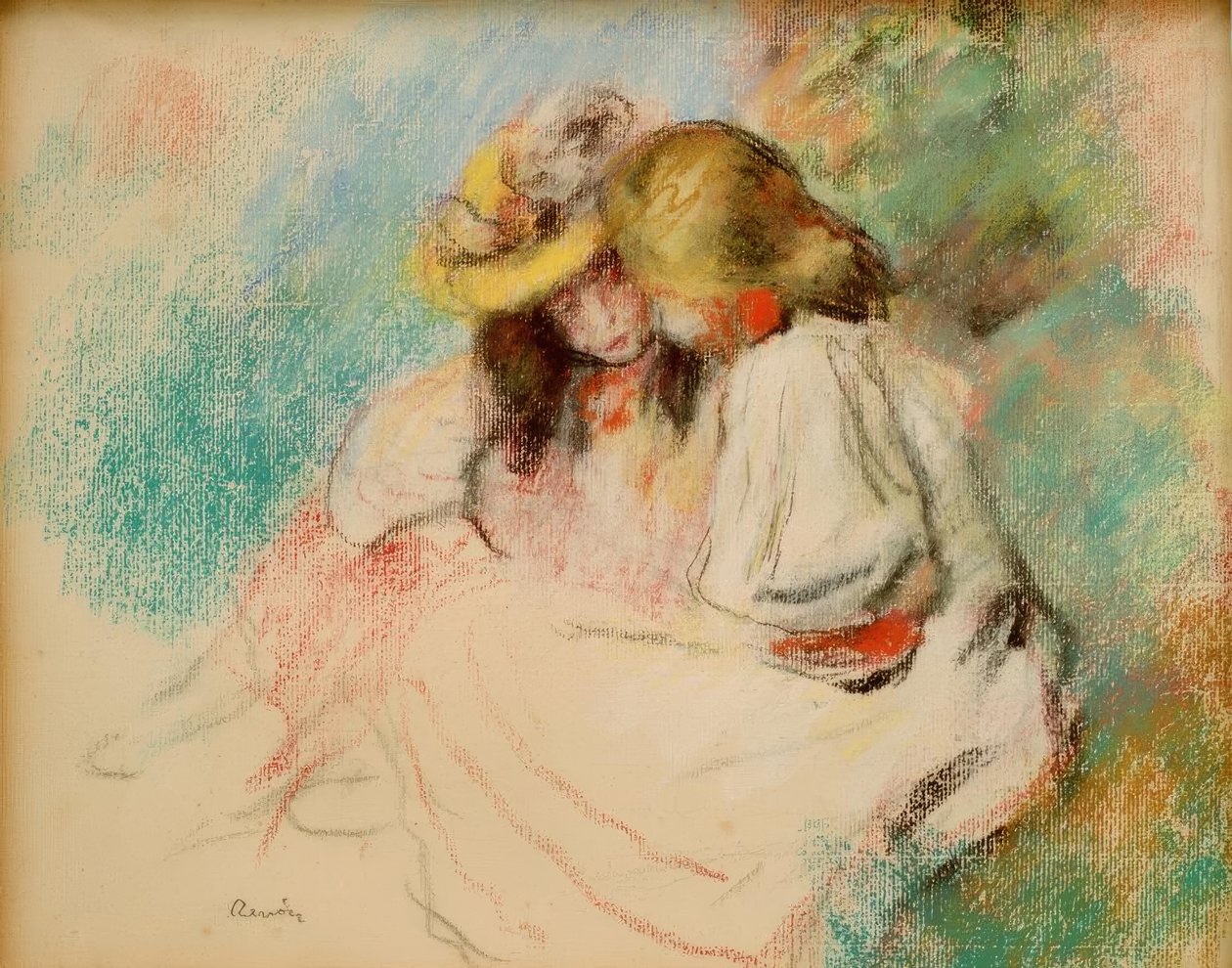 Két kislány olvas alkotó: Pierre Auguste Renoir