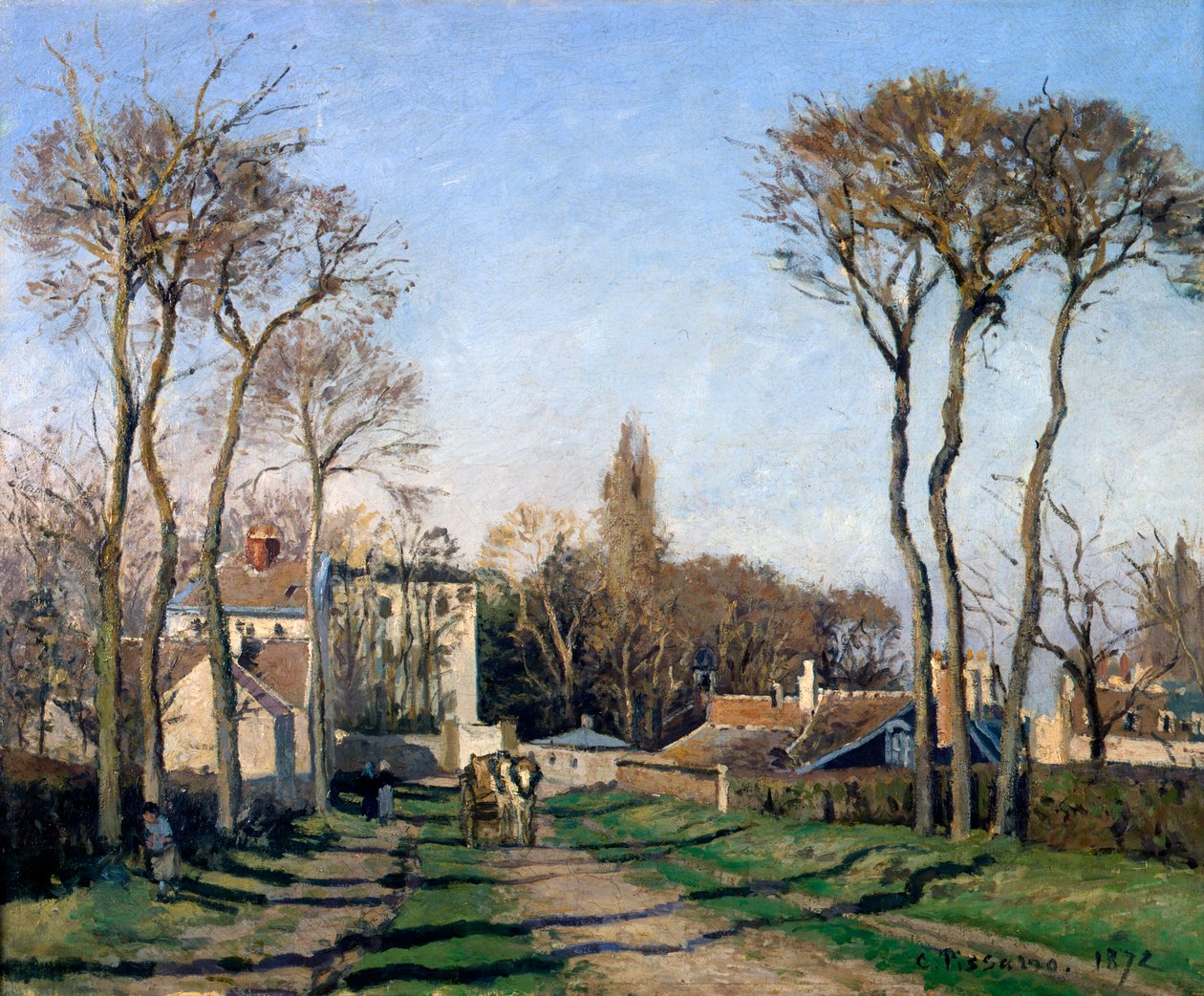 "Bejárat Voisins falujába, Yvelines", 1872. alkotó: Pierre Auguste Renoir
