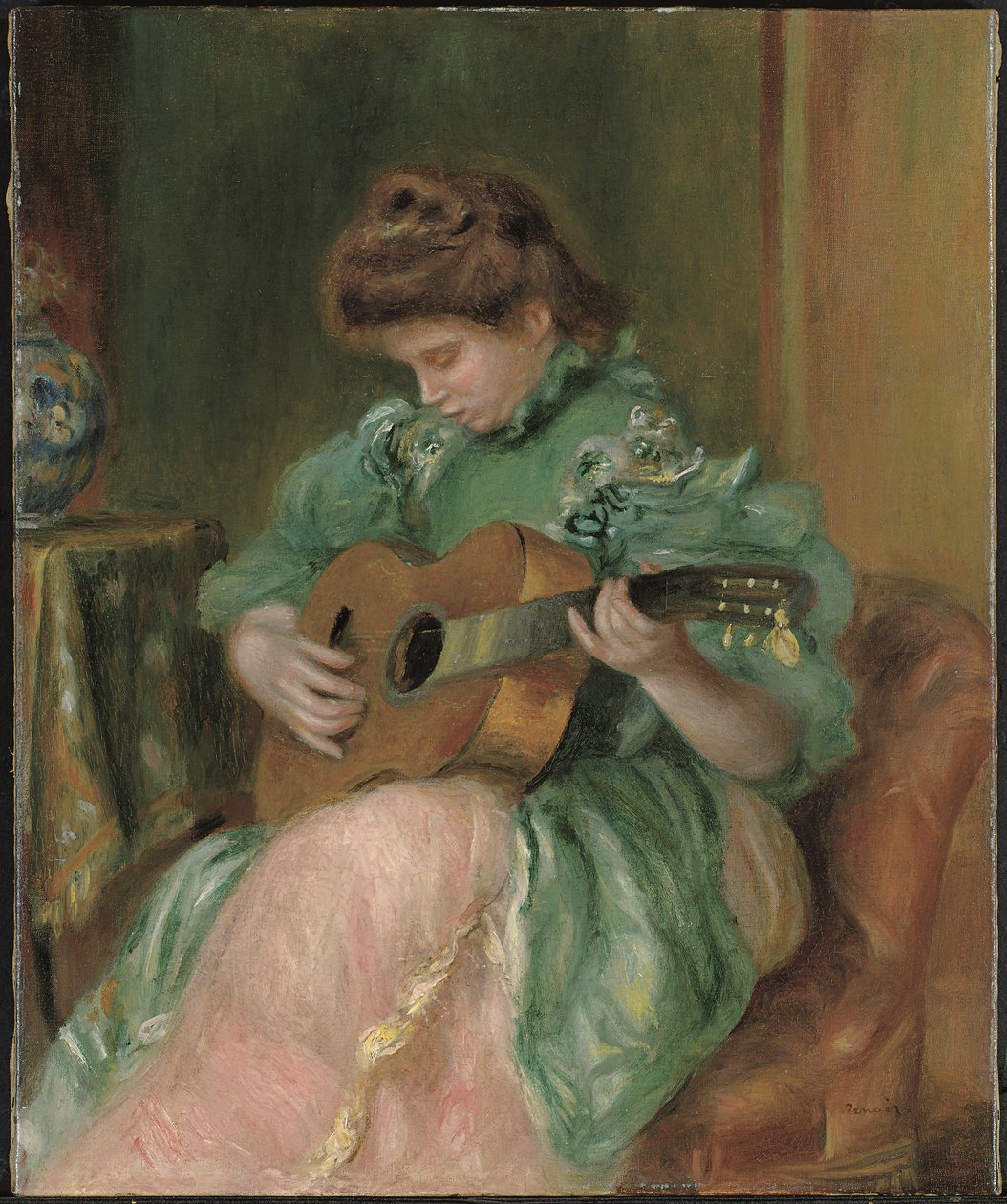 Nő gitárral, c. 1896-1897 (olaj, vászon) alkotó: Pierre Auguste Renoir