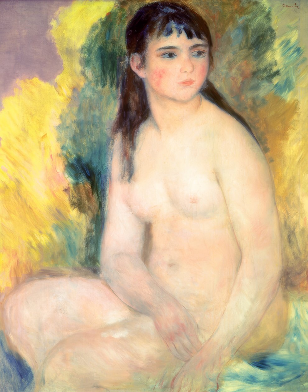 Meztelen nő ül alkotó: Pierre Auguste Renoir