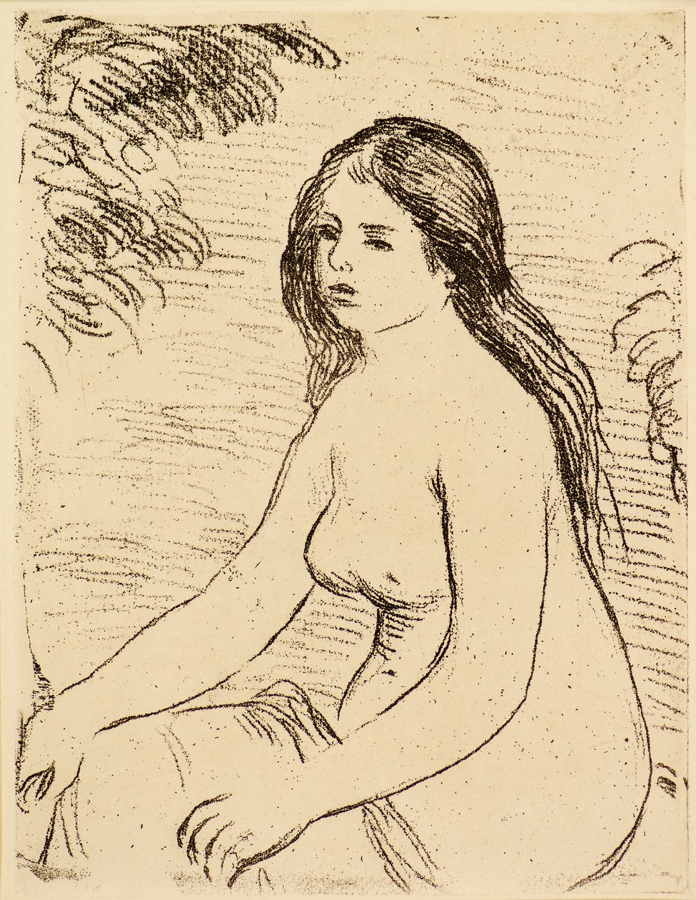 Ülő meztelen nő [meztelen fürdőző] alkotó: Pierre Auguste Renoir