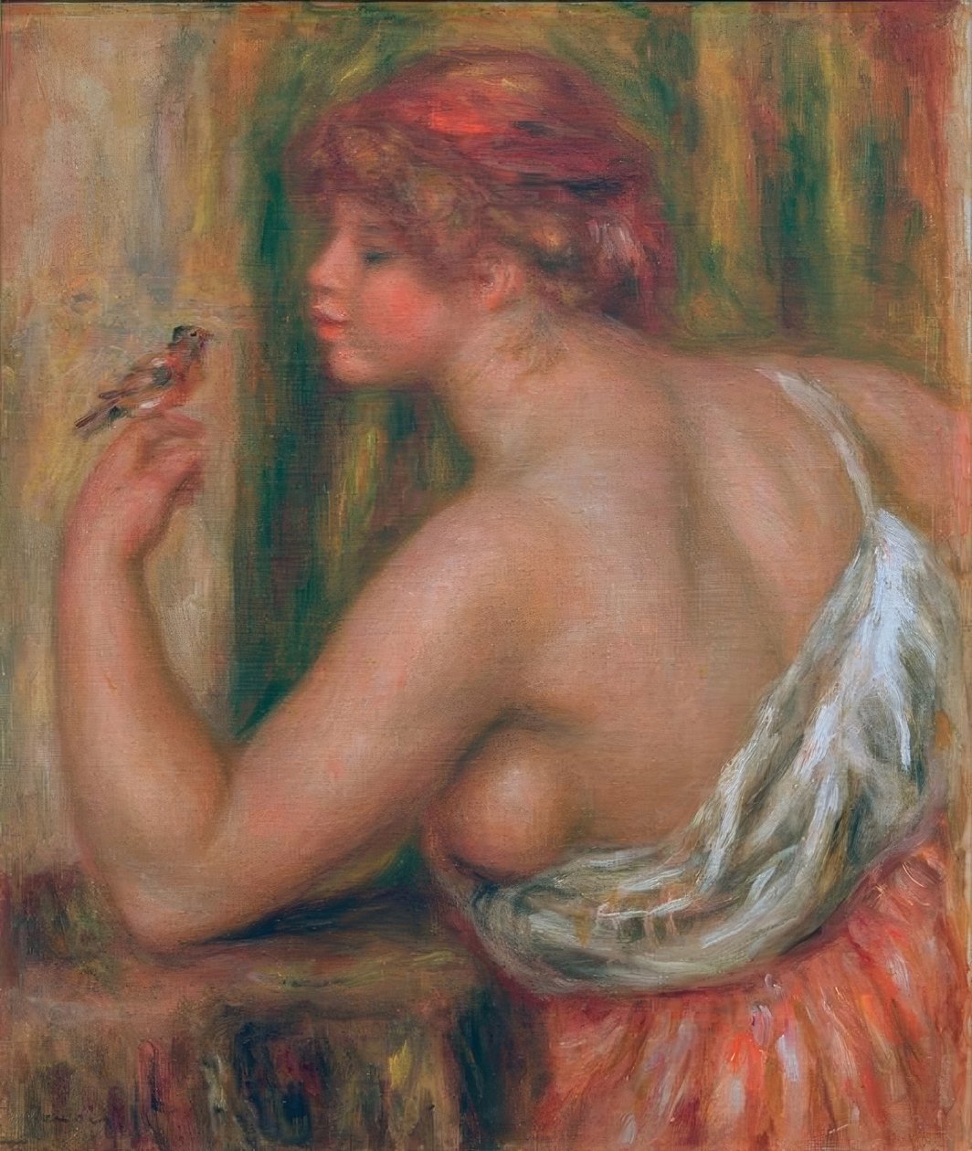Nő kismadárral alkotó: Pierre Auguste Renoir