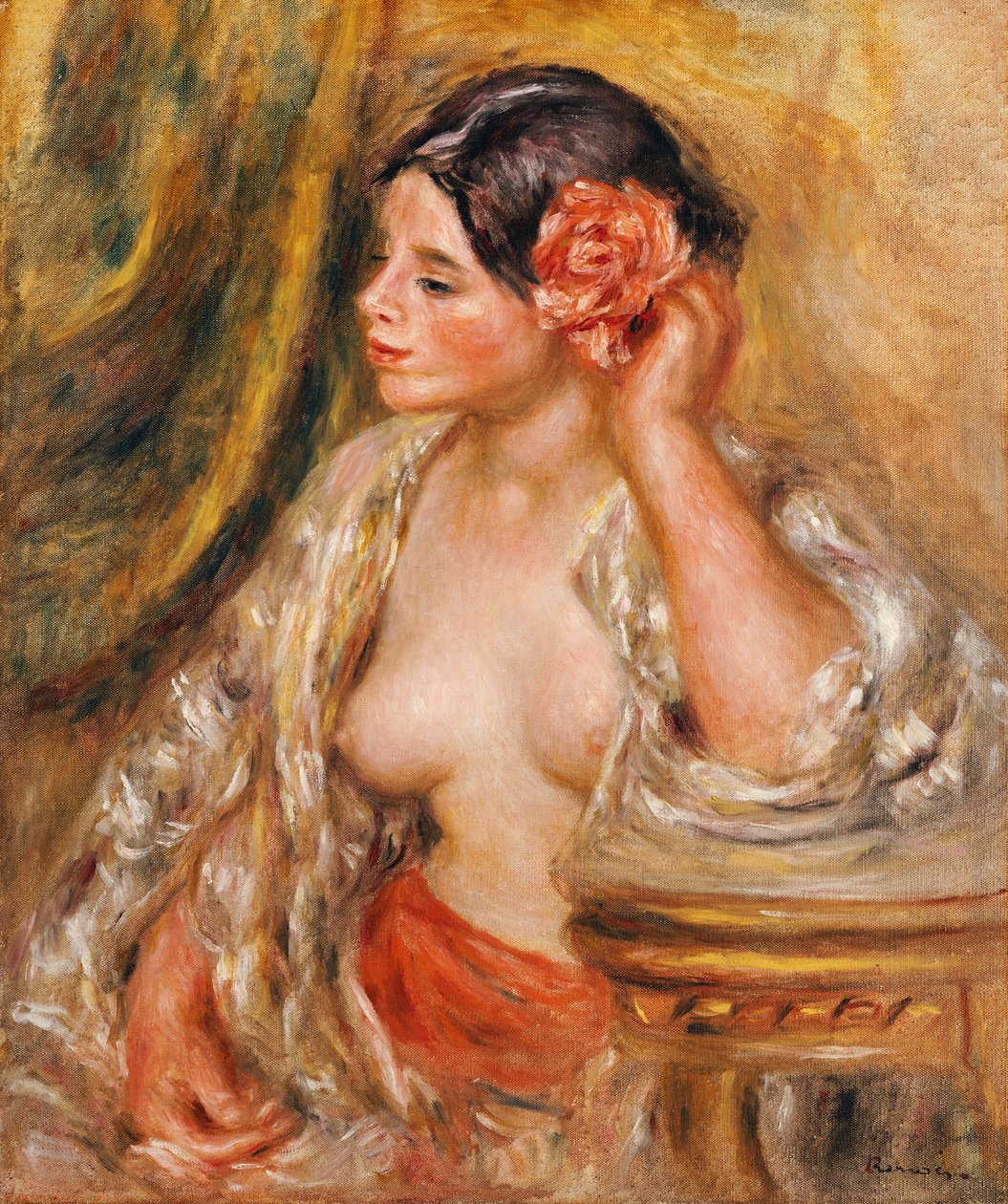 Gabrielle-nek 1910-es frizurája van alkotó: Pierre Auguste Renoir