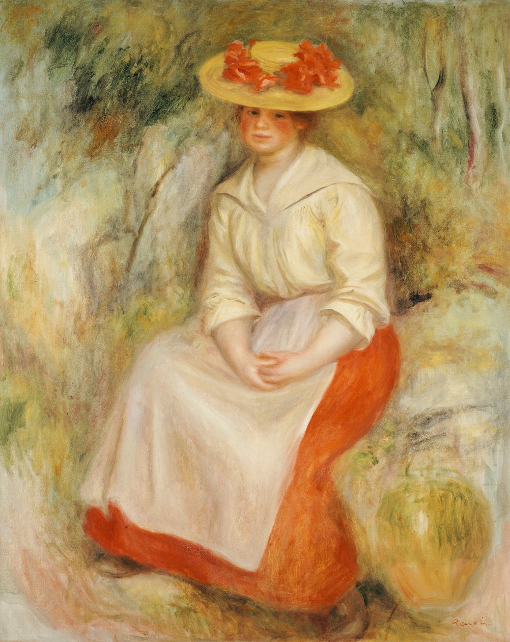 Gabrielle szalmakalapban, 1900 alkotó: Pierre Auguste Renoir