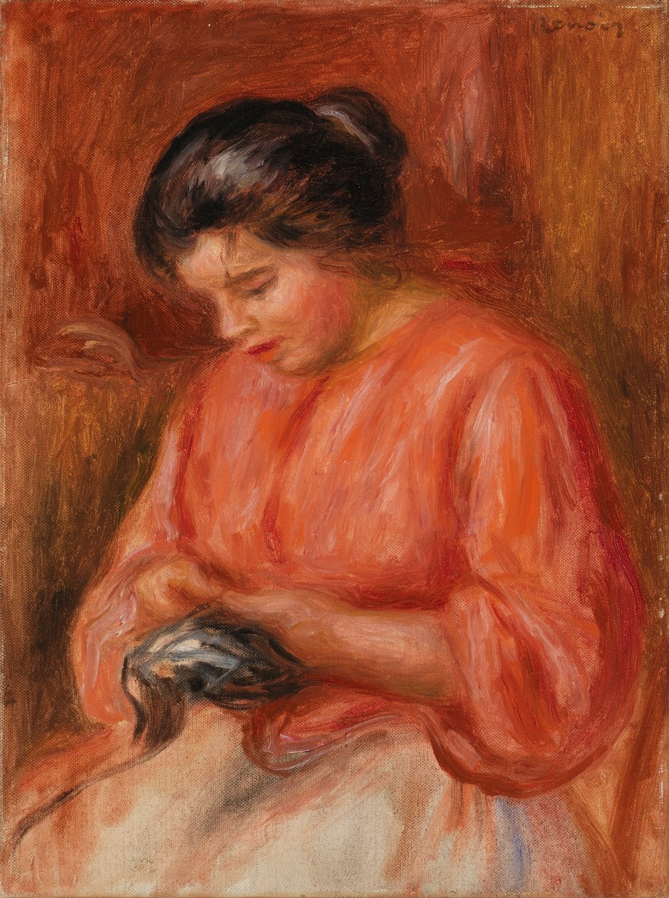 Darning lány alkotó: Pierre Auguste Renoir