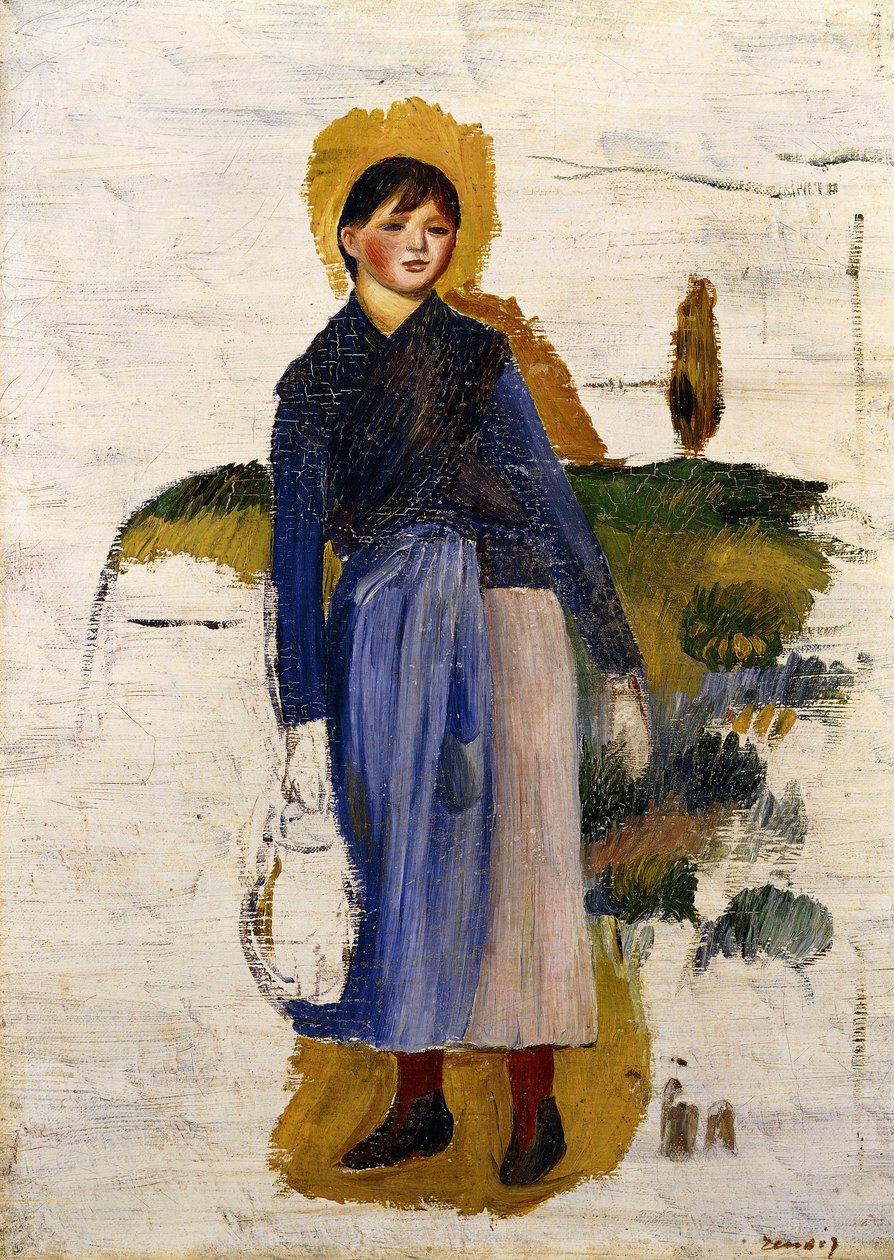 Piros harisnyás lány, 1886 alkotó: Pierre Auguste Renoir