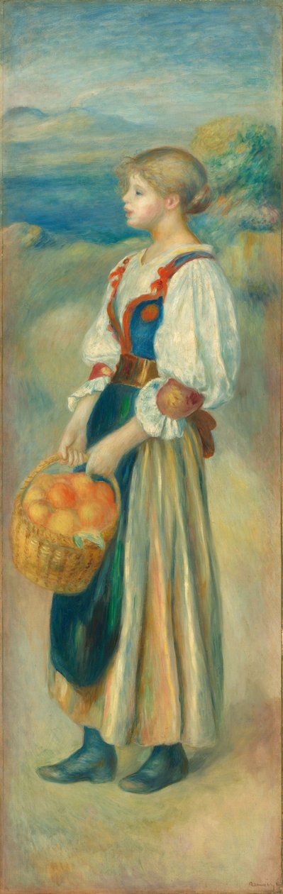 Lány narancsos kosárral, c. 1889. alkotó: Pierre Auguste Renoir