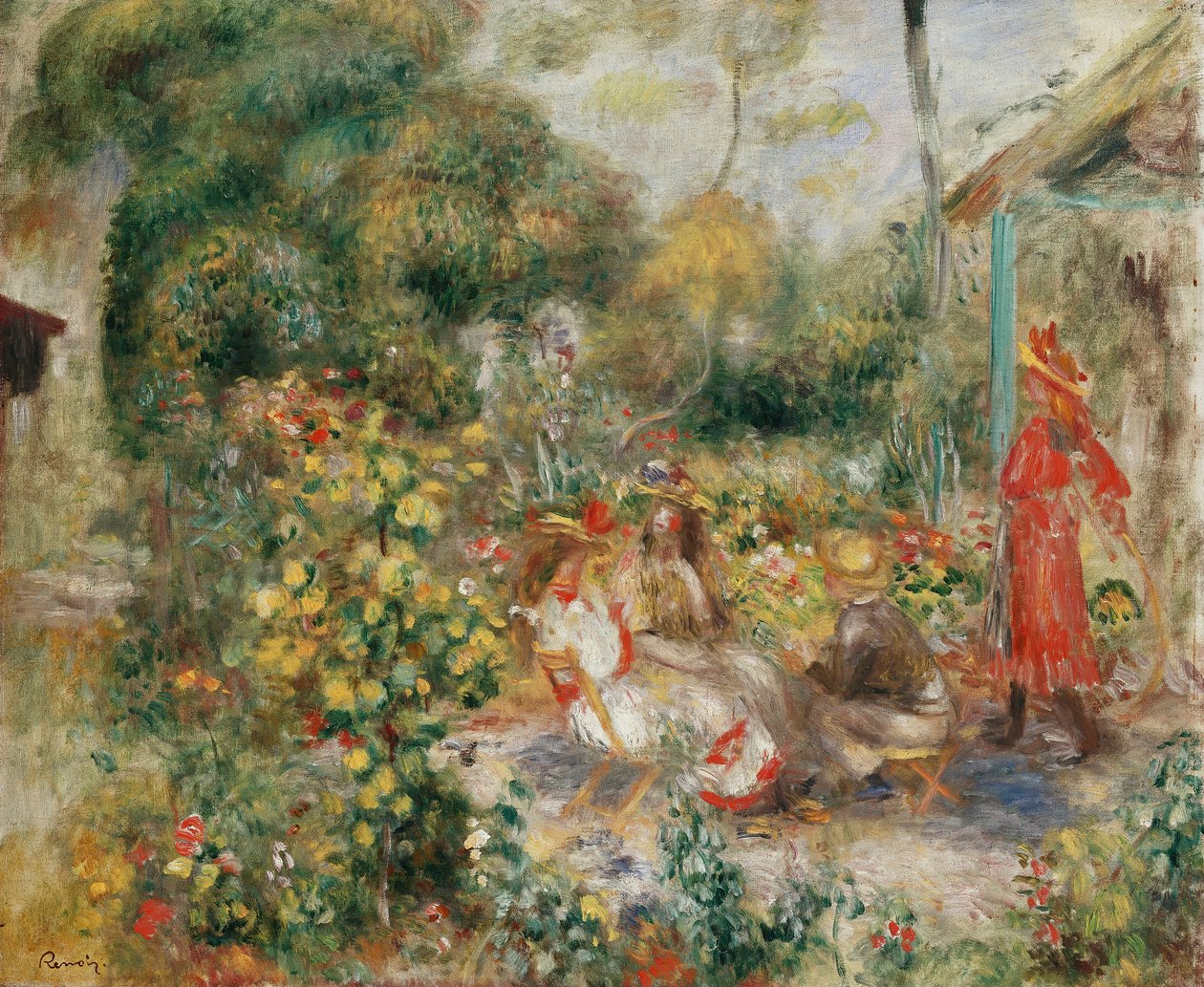 Lányok a kertben Montmartre-ban; Lányok a kertben Montmartre-ban, 1893-5 alkotó: Pierre Auguste Renoir