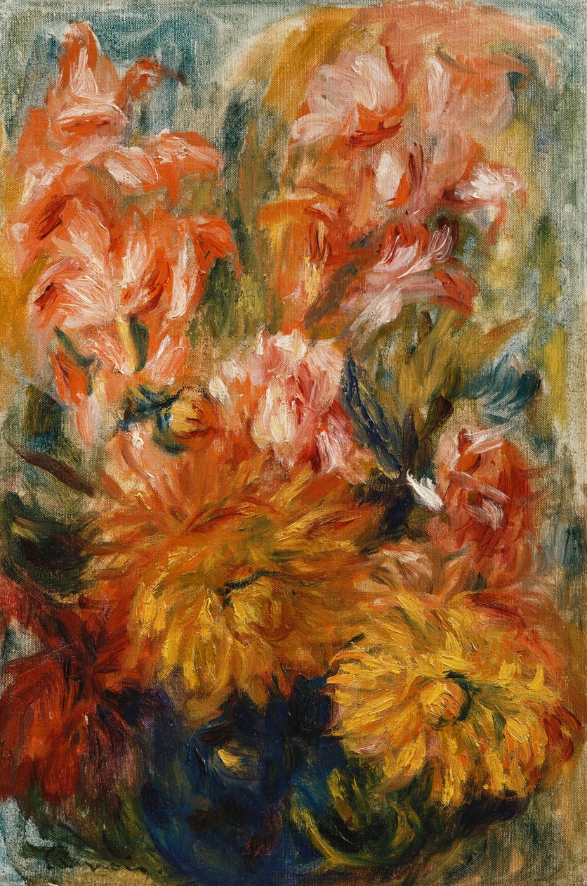 Gladioli kék vázában; Gladiolus kék vázában, alkotó: Pierre Auguste Renoir