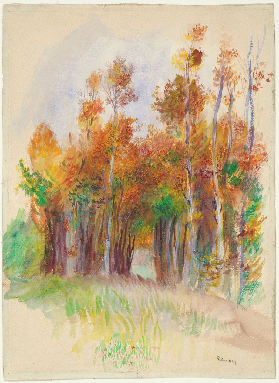 A fák ligetében alkotó: Pierre Auguste Renoir