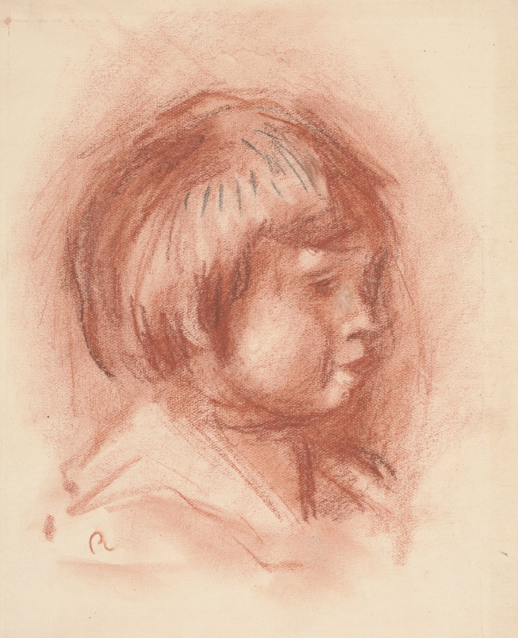 Gyermek feje, 1906 körül (szangvinikus kréta) alkotó: Pierre Auguste Renoir