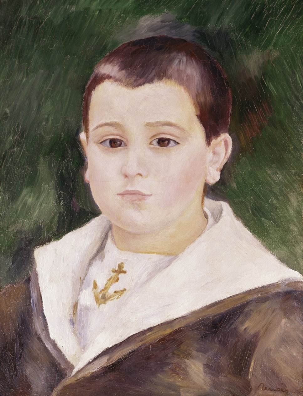 Egy fiatal fiú feje tengerészruhában alkotó: Pierre Auguste Renoir