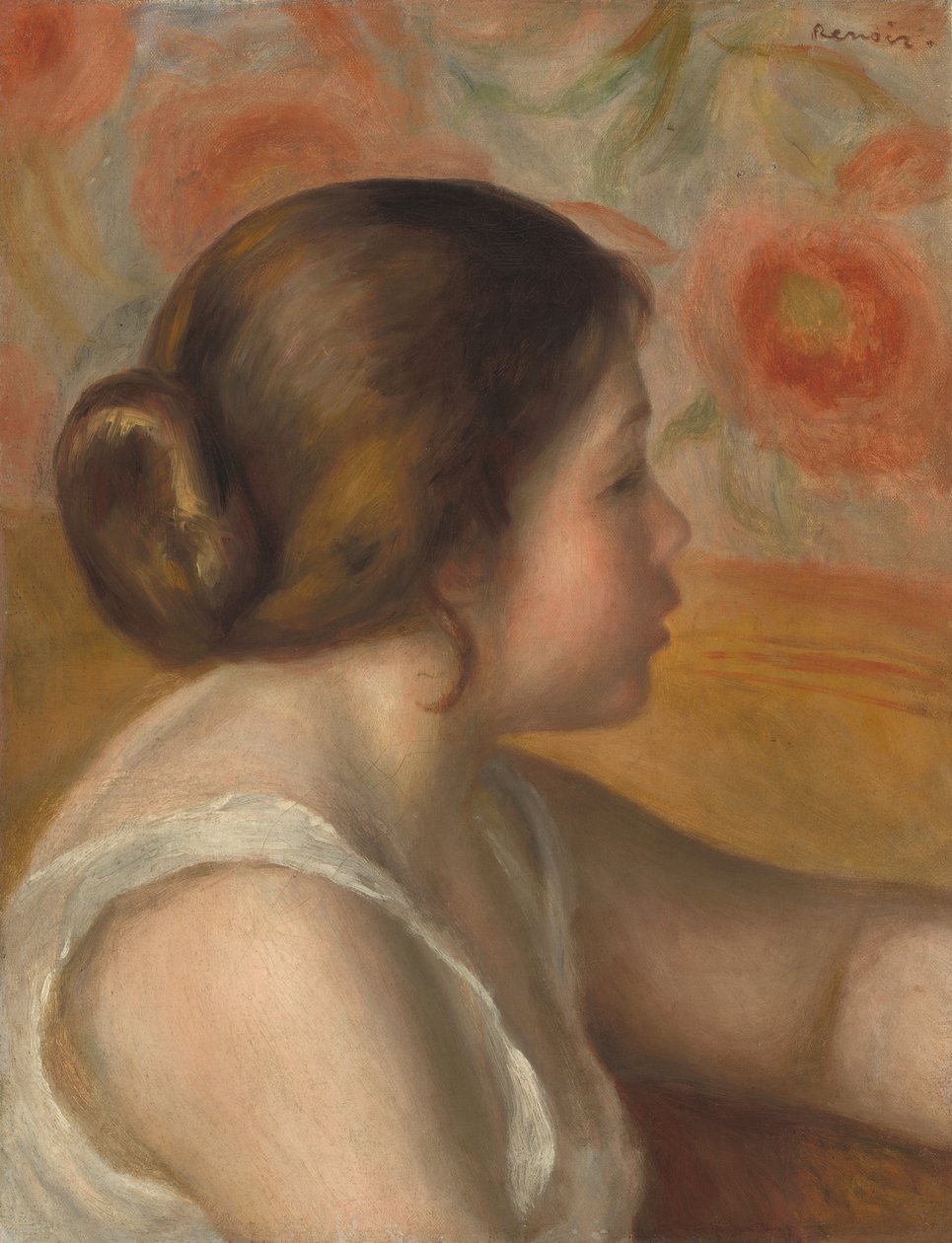 Egy fiatal lány feje, c. 1890. alkotó: Pierre Auguste Renoir