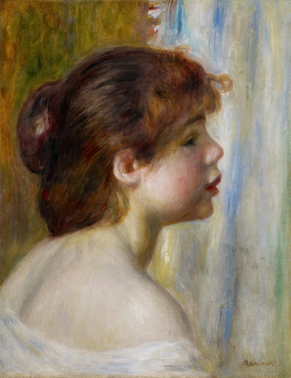 Fiatal nő feje, 19. század vége alkotó: Pierre Auguste Renoir