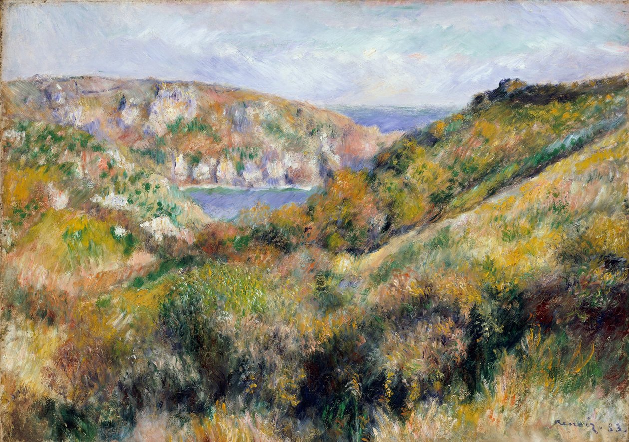 Dombok a Moulin Huet-öböl körül, Guernsey, 1883 alkotó: Pierre Auguste Renoir
