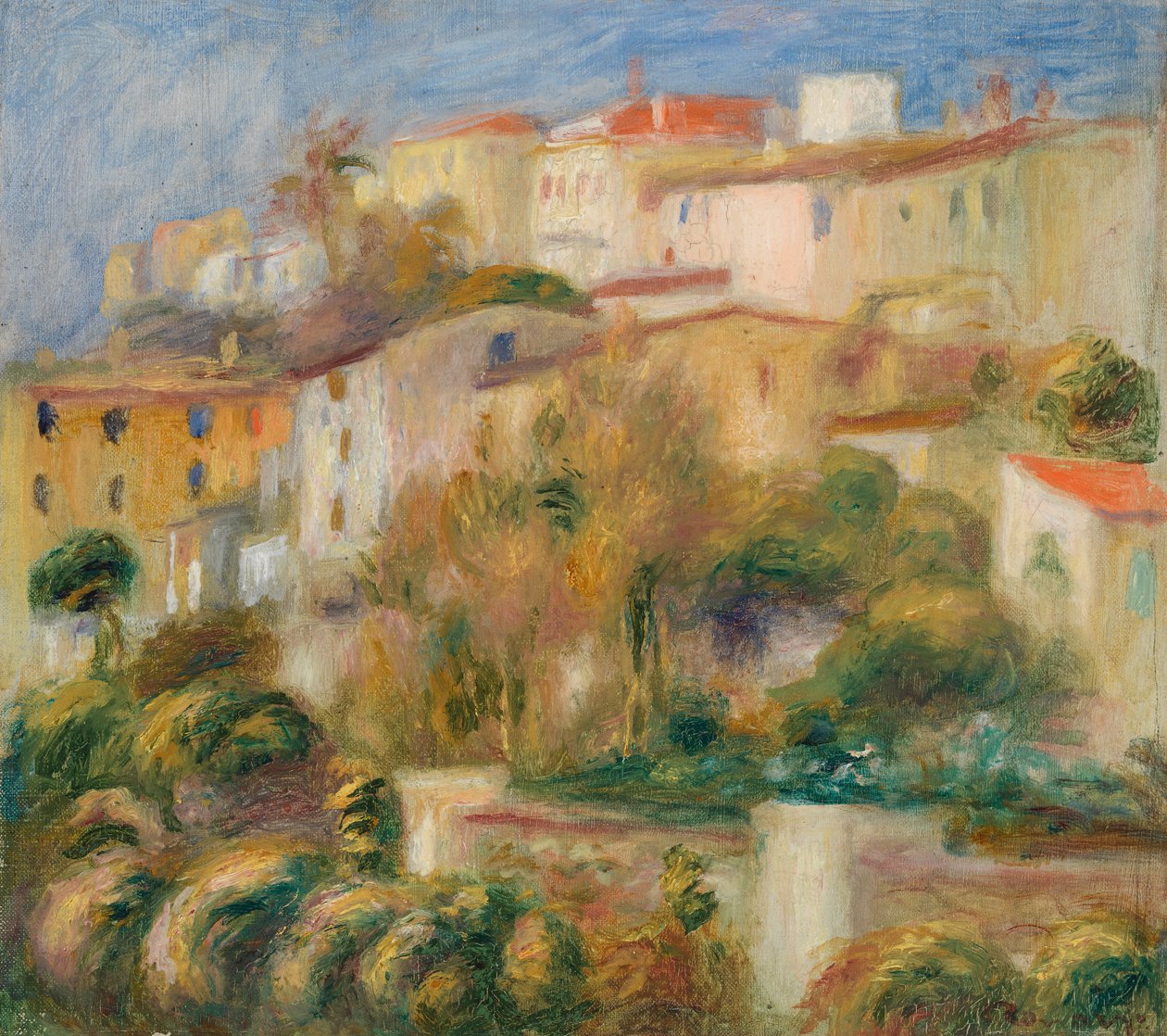 Házak egy dombon alkotó: Pierre Auguste Renoir