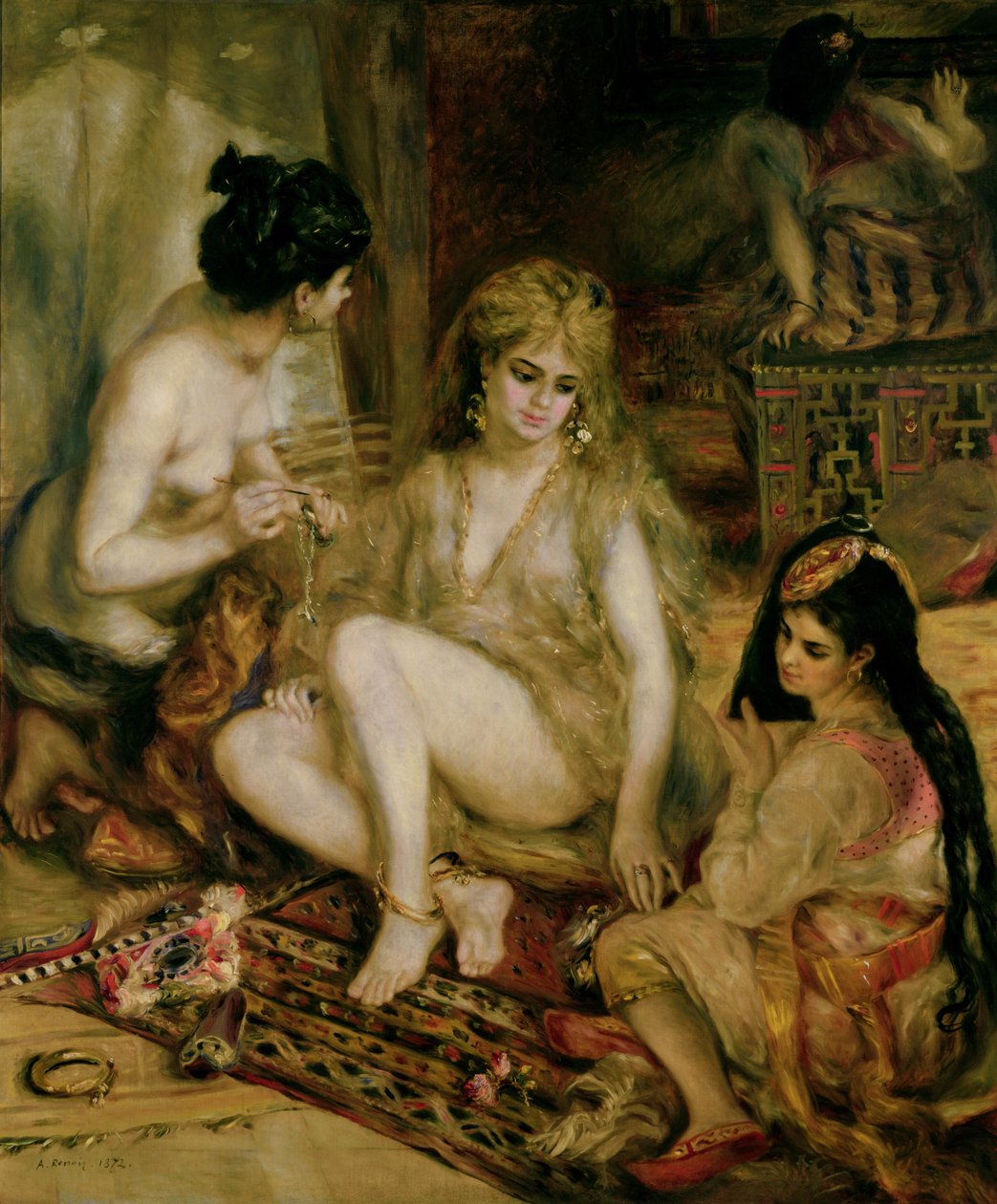 A Montmartre-i hárem belseje, algériainak öltözött párizsi nők alkotó: Pierre Auguste Renoir