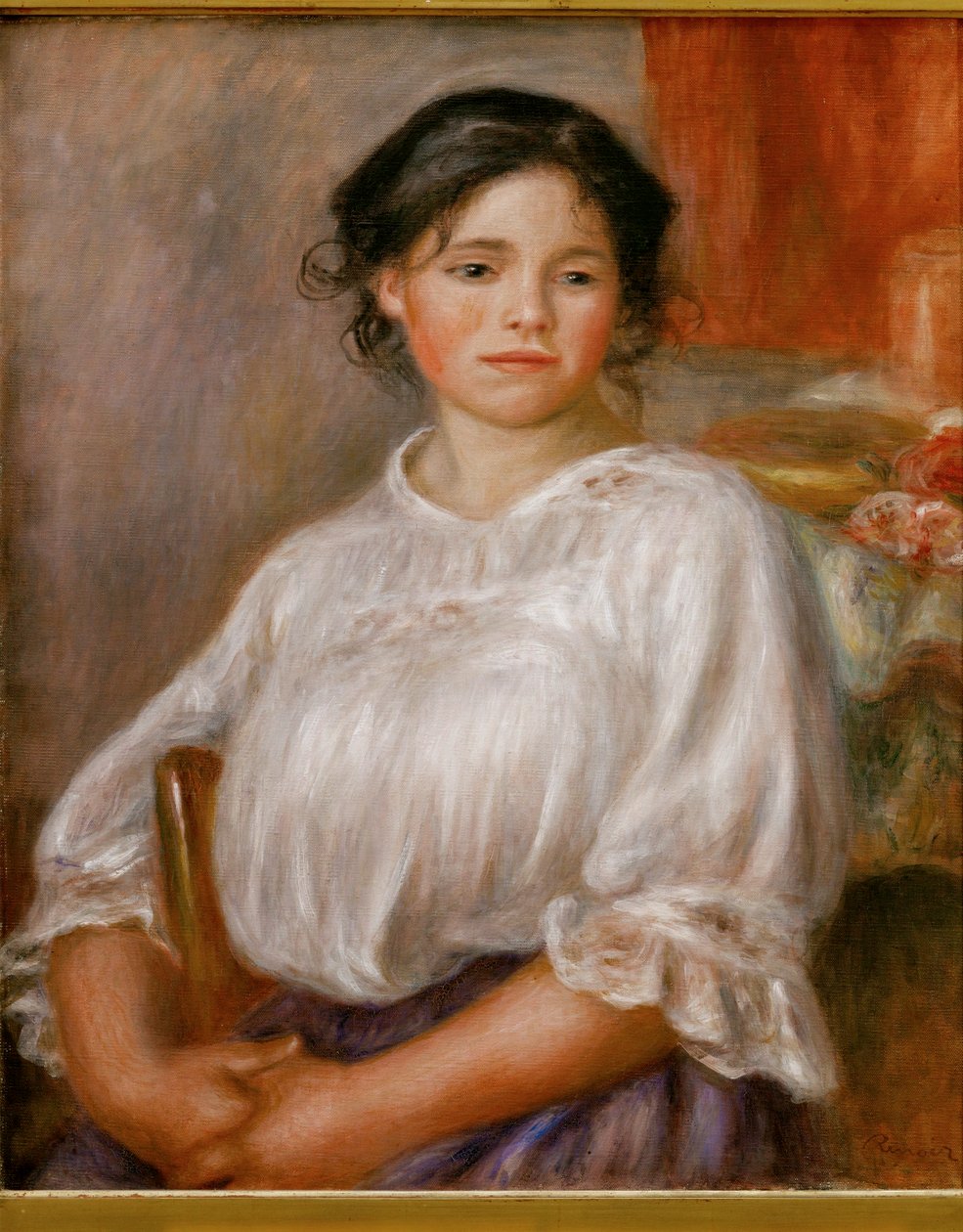 Jeune fille assise (olaj, vászon) alkotó: Pierre Auguste Renoir