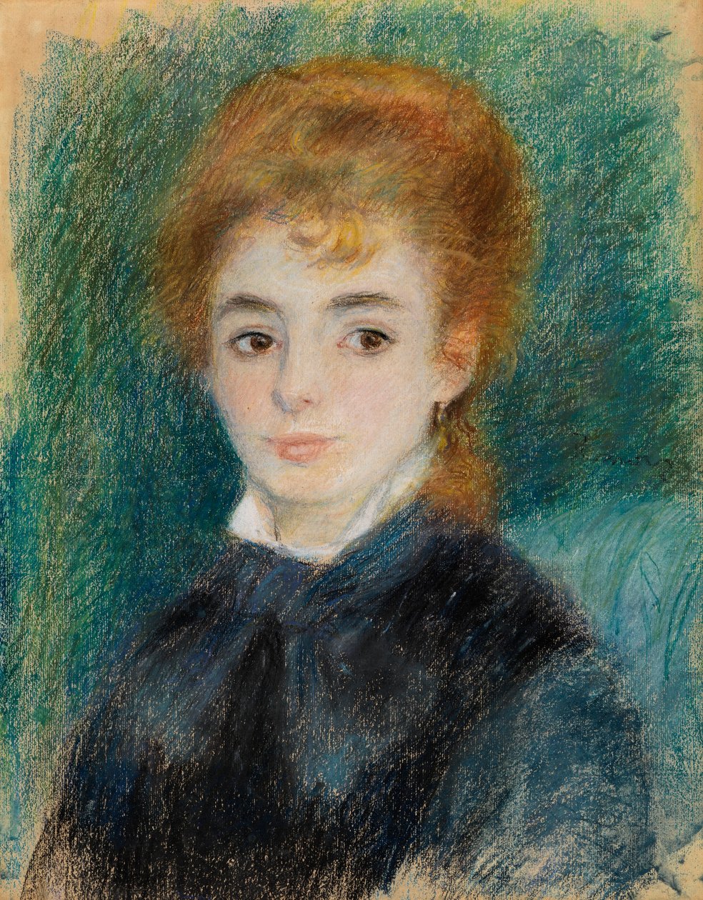 Gesztenyebarna hajú hölgy, 1875-78 körül (pasztell fogas papíron) alkotó: Pierre Auguste Renoir