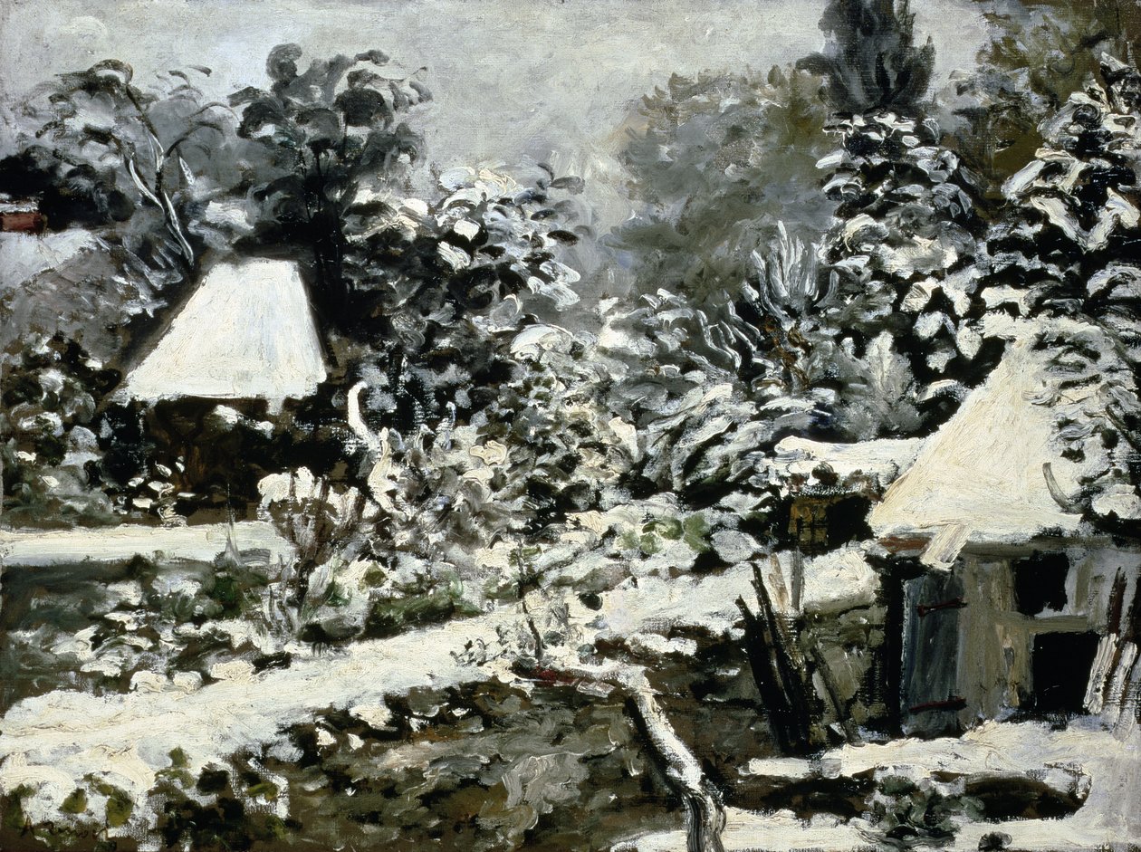 Táj, Hóeffektus, 1868 körül alkotó: Pierre Auguste Renoir