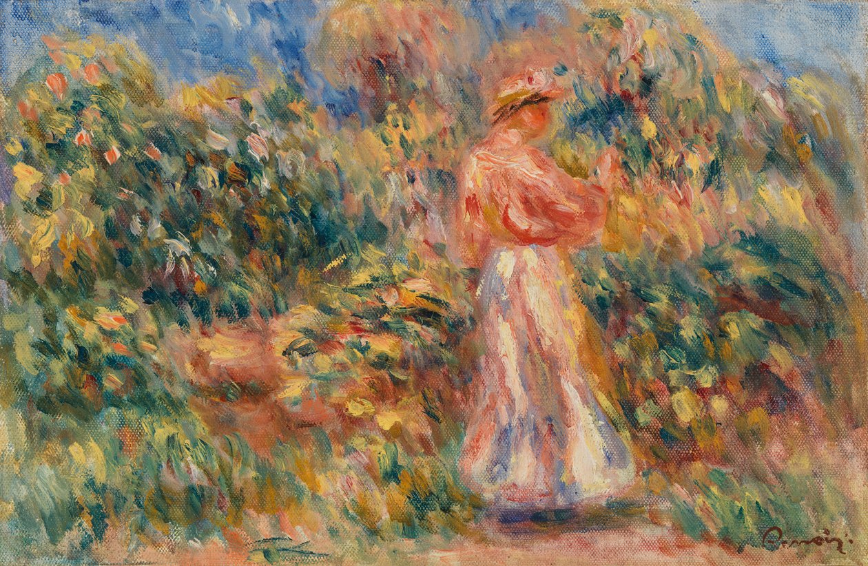 Táj rózsaszín-fehér nővel alkotó: Pierre Auguste Renoir