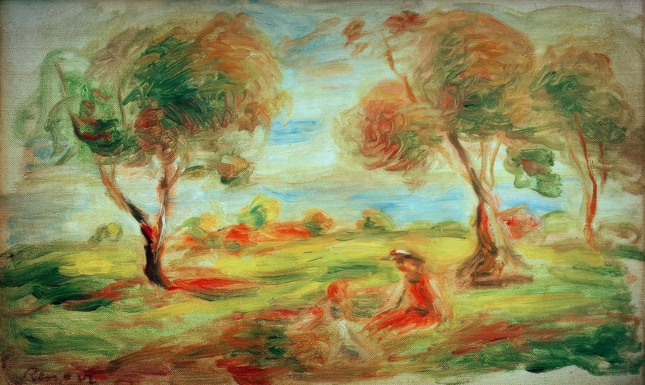 Táj Cagnes Sur-Mer közelében, emberekkel alkotó: Pierre Auguste Renoir
