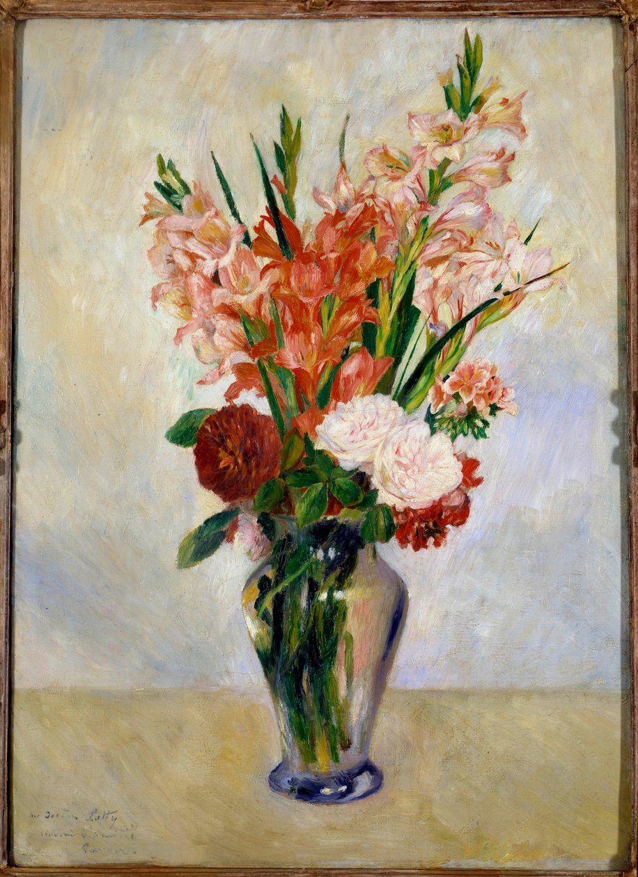 Pierre Auguste Renoir (1841-1919) gladiolusfestménye 1885 V. 0,75 x 0,54 m Párizs, Orsay Múzeum alkotó: Pierre Auguste Renoir