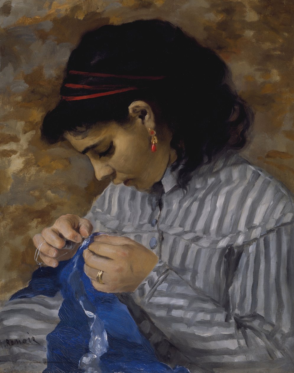 Lise Sewing, 1867-68 körül (olaj, vászon) alkotó: Pierre Auguste Renoir