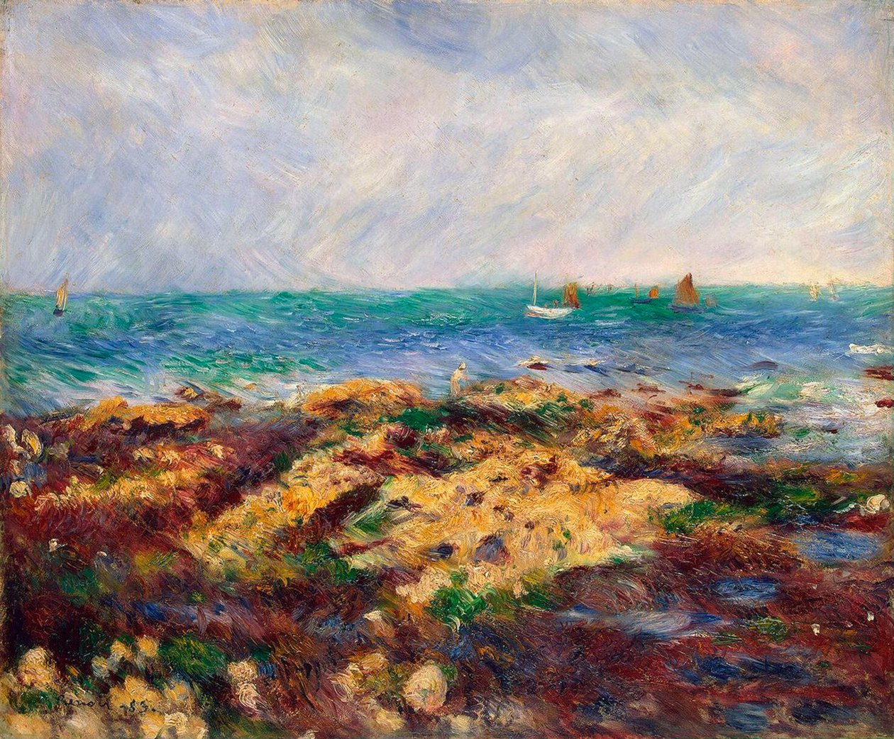 Apály Yportban, 1883. alkotó: Pierre Auguste Renoir