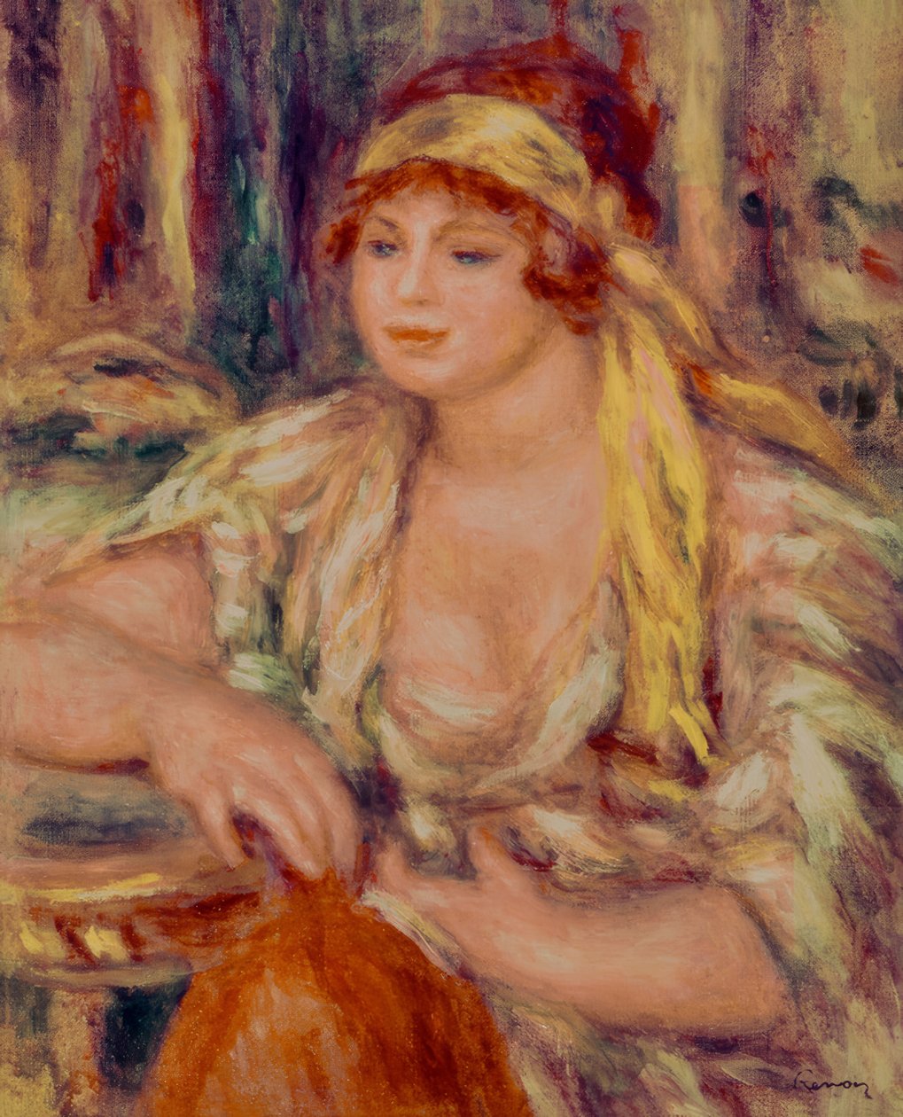 Madame Renoir a sárga turbánban alkotó: Pierre Auguste Renoir
