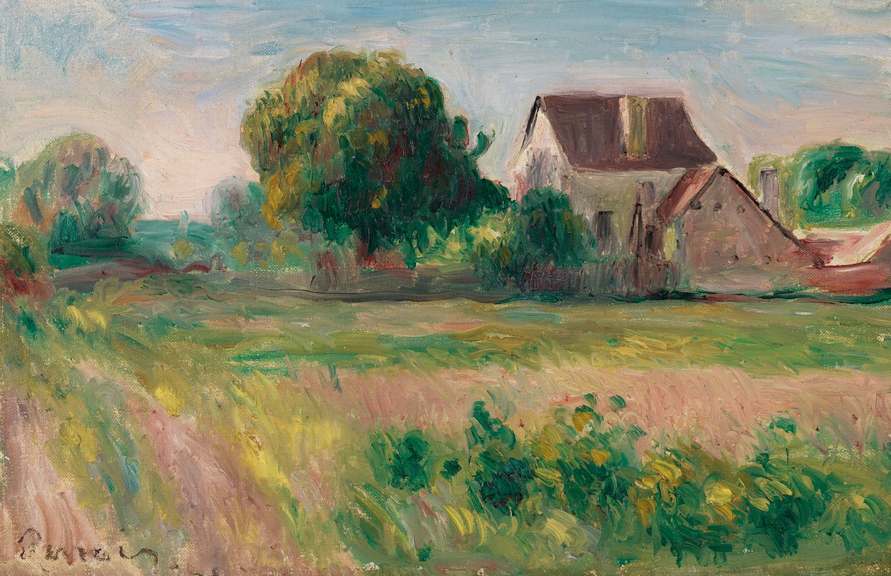 Házak Essoyesben, c. 1890. alkotó: Pierre Auguste Renoir