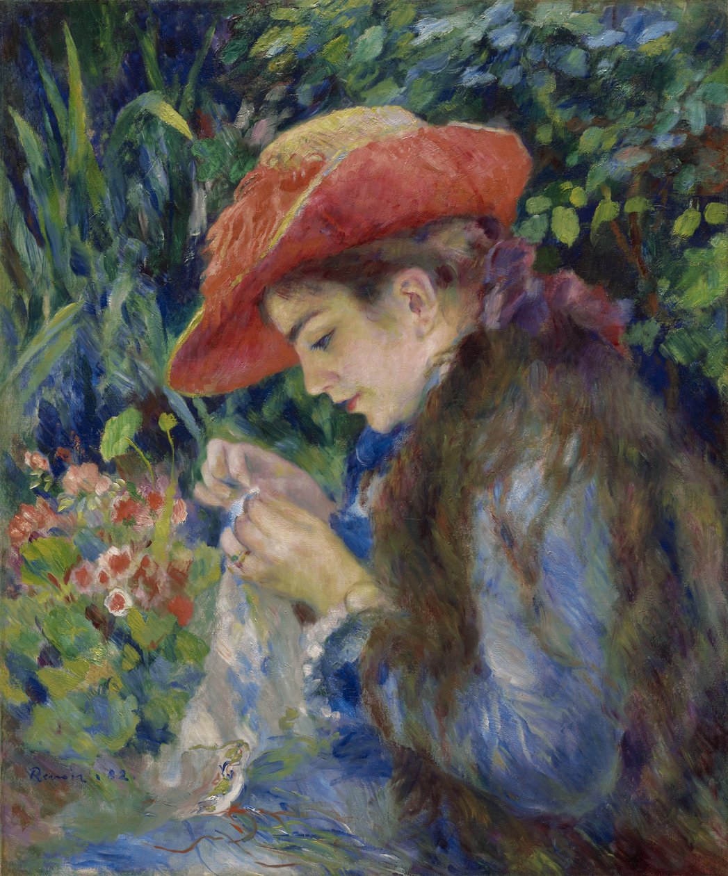 Marie-Therese Durand-Ruel varrás, 1882 alkotó: Pierre Auguste Renoir