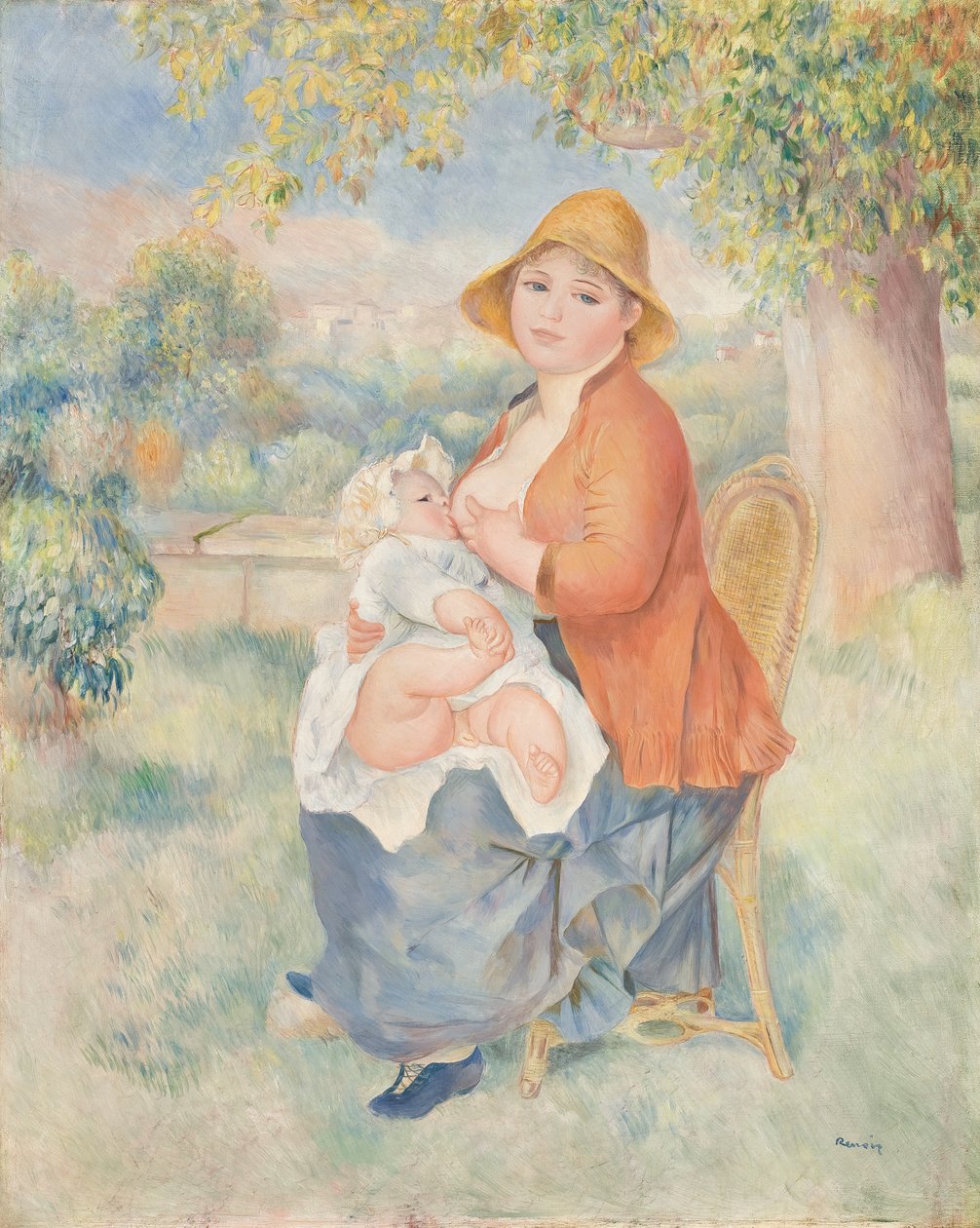 Kismama vagy Gyermekét szoptató nő (Madame Renoir és fia) alkotó: Pierre Auguste Renoir