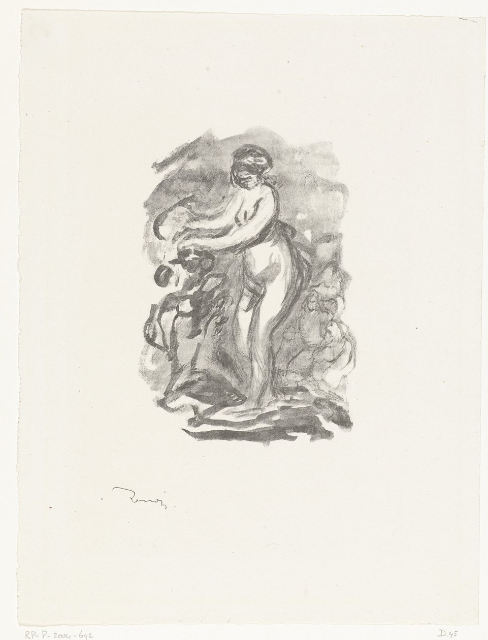Meztelen nő állt a szőlő mellett Femme au cep de vigne alkotó: Pierre Auguste Renoir