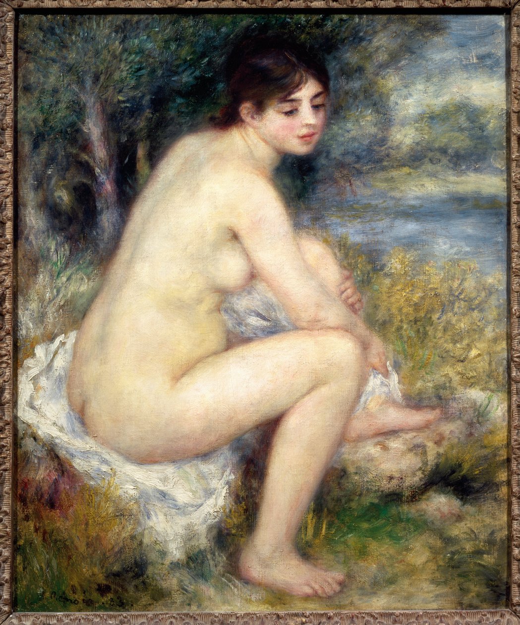 Meztelen nő a tájon alkotó: Pierre Auguste Renoir