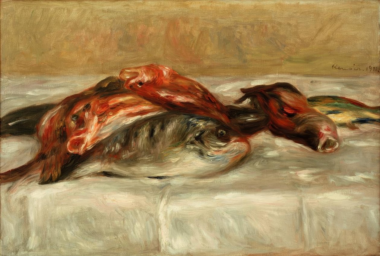 Csendélet halakkal alkotó: Pierre Auguste Renoir