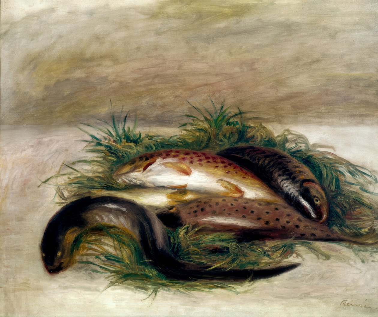 Csendélet halakkal alkotó: Pierre Auguste Renoir