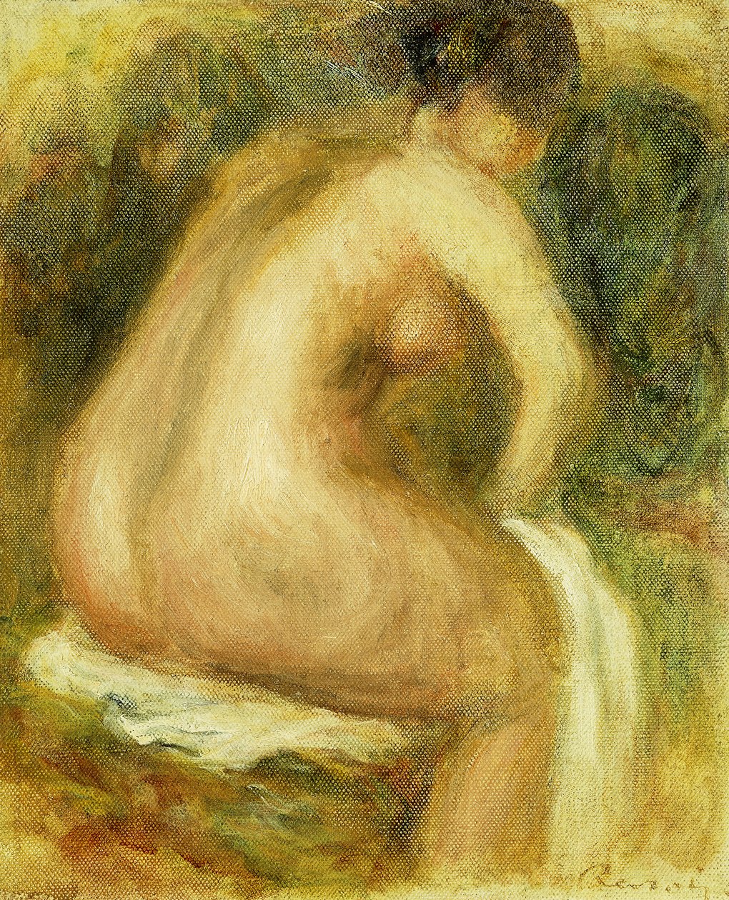 Meztelen nő fürdőzése; Ülő meztelen nő, 1910 alkotó: Pierre Auguste Renoir